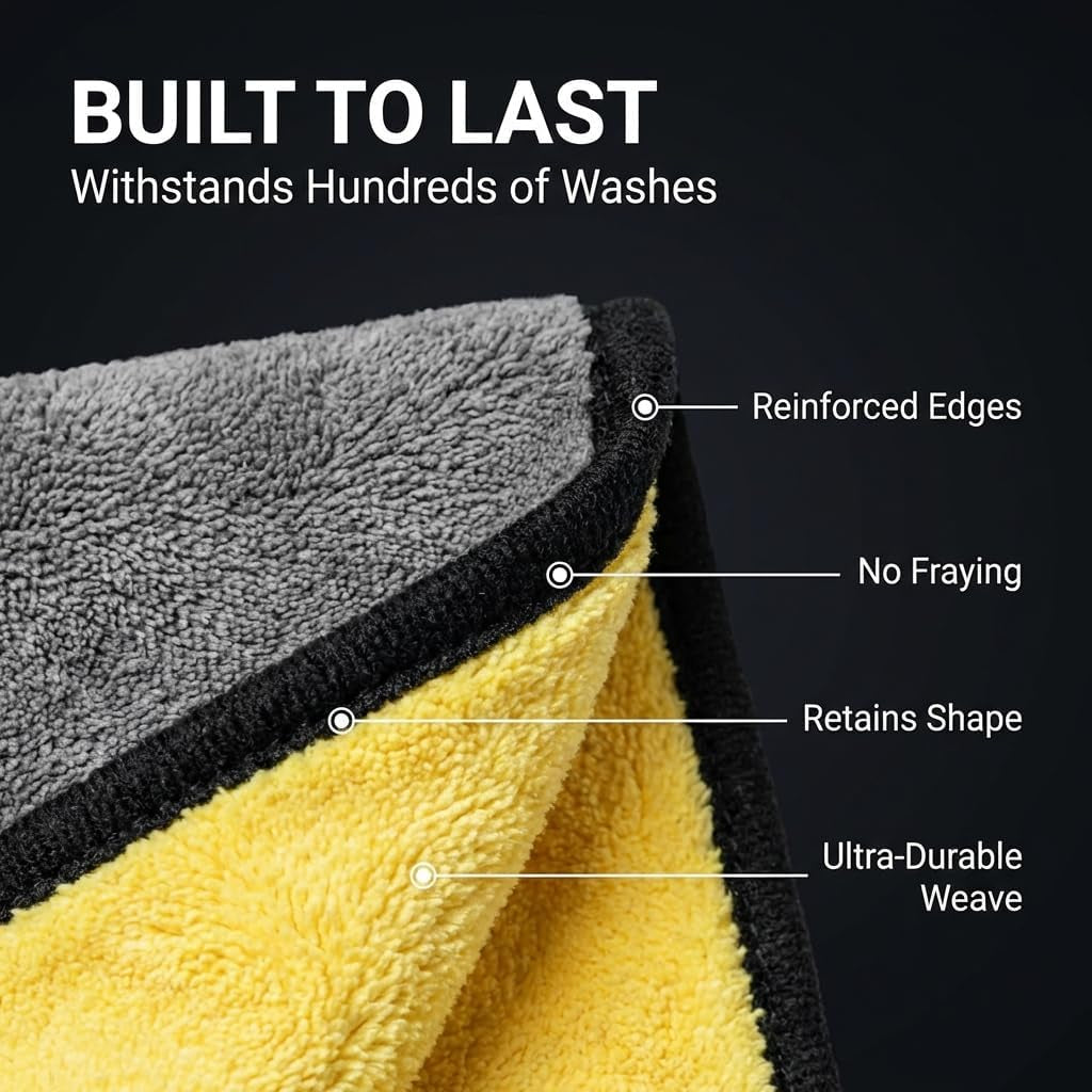 Premium Microfiber Towels for Cars - 15.7" x 15.7" - Ultra Absorbent Professional Drying Towel Set - Perfect for Superior Cleaning & Drying - 3 Pack