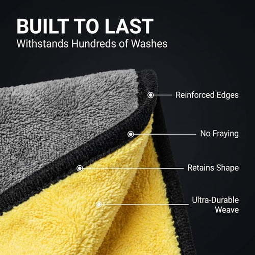 Premium Microfiber Towels for Cars - 15.7" x 15.7" - Ultra Absorbent Professional Drying Towel Set - Perfect for Superior Cleaning & Drying - 3 Pack
