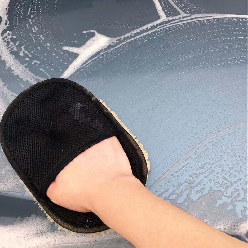 Ultimate Microfiber Wool Car Washing Glove - Soft & Effective Cleaning Tool for Cars and Motorcycles