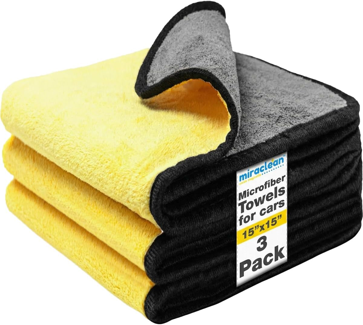 Premium Microfiber Towels for Cars - 15.7" x 15.7" - Ultra Absorbent Professional Drying Towel Set - Perfect for Superior Cleaning & Drying - 3 Pack