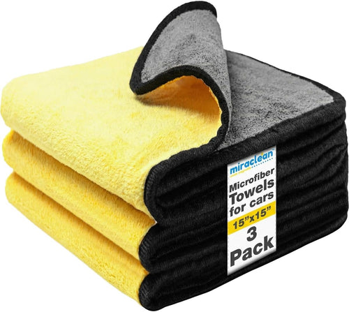 Premium Microfiber Towels for Cars - 15.7" x 15.7" - Ultra Absorbent Professional Drying Towel Set - Perfect for Superior Cleaning & Drying - 3 Pack